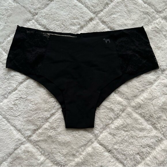 Victoria's Secret PINK | Black Seamless No Show Cheekster Panties | Size Medium - Picture 2 of 13